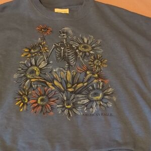 American Eagle Blue Graphic Sweatshirt